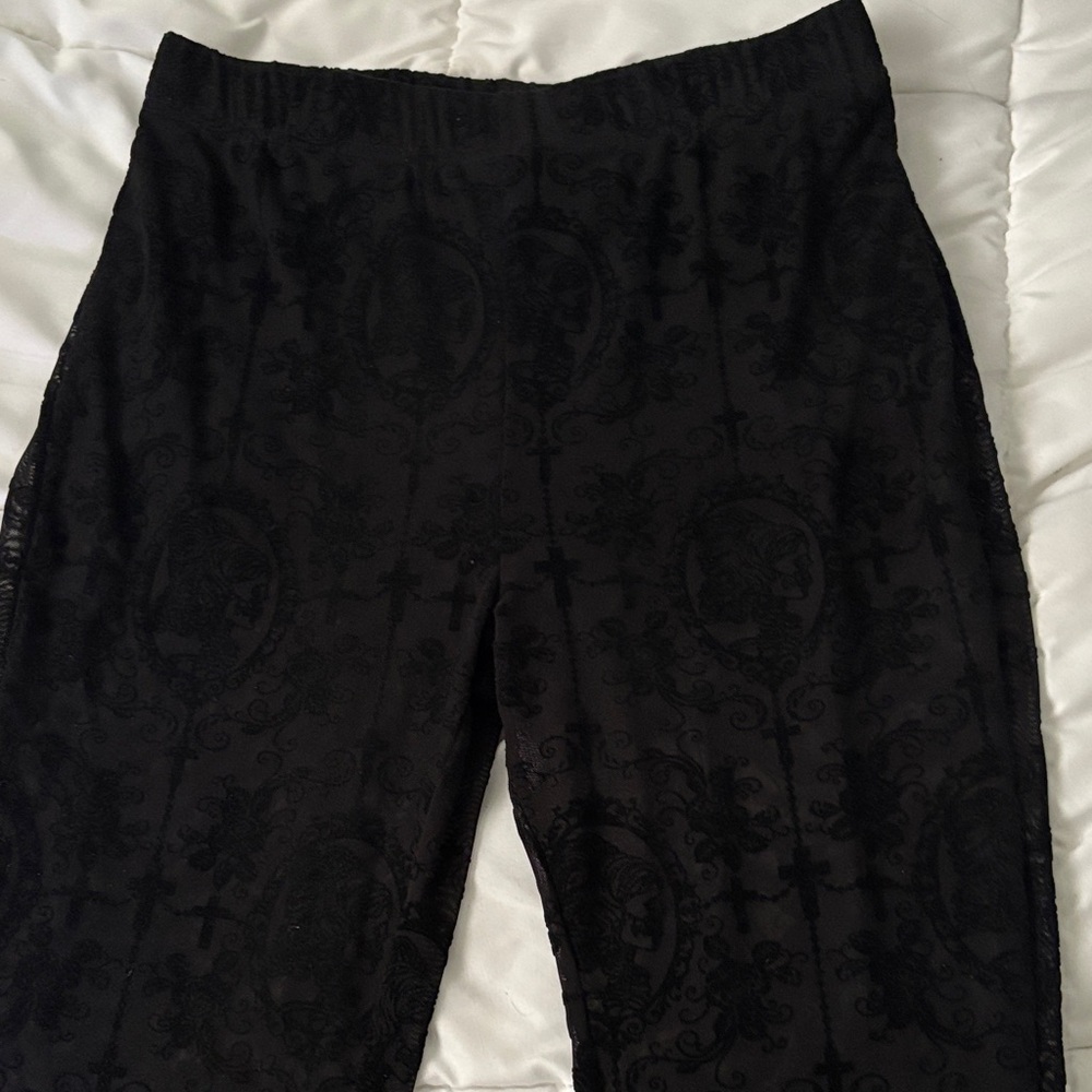 Black Patterned Pants